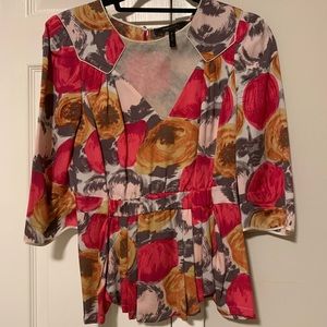 100% silk Bcbg max azria floral blouse